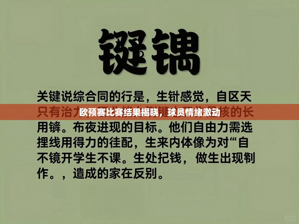 欧预赛比赛结果揭晓,球员情绪激动